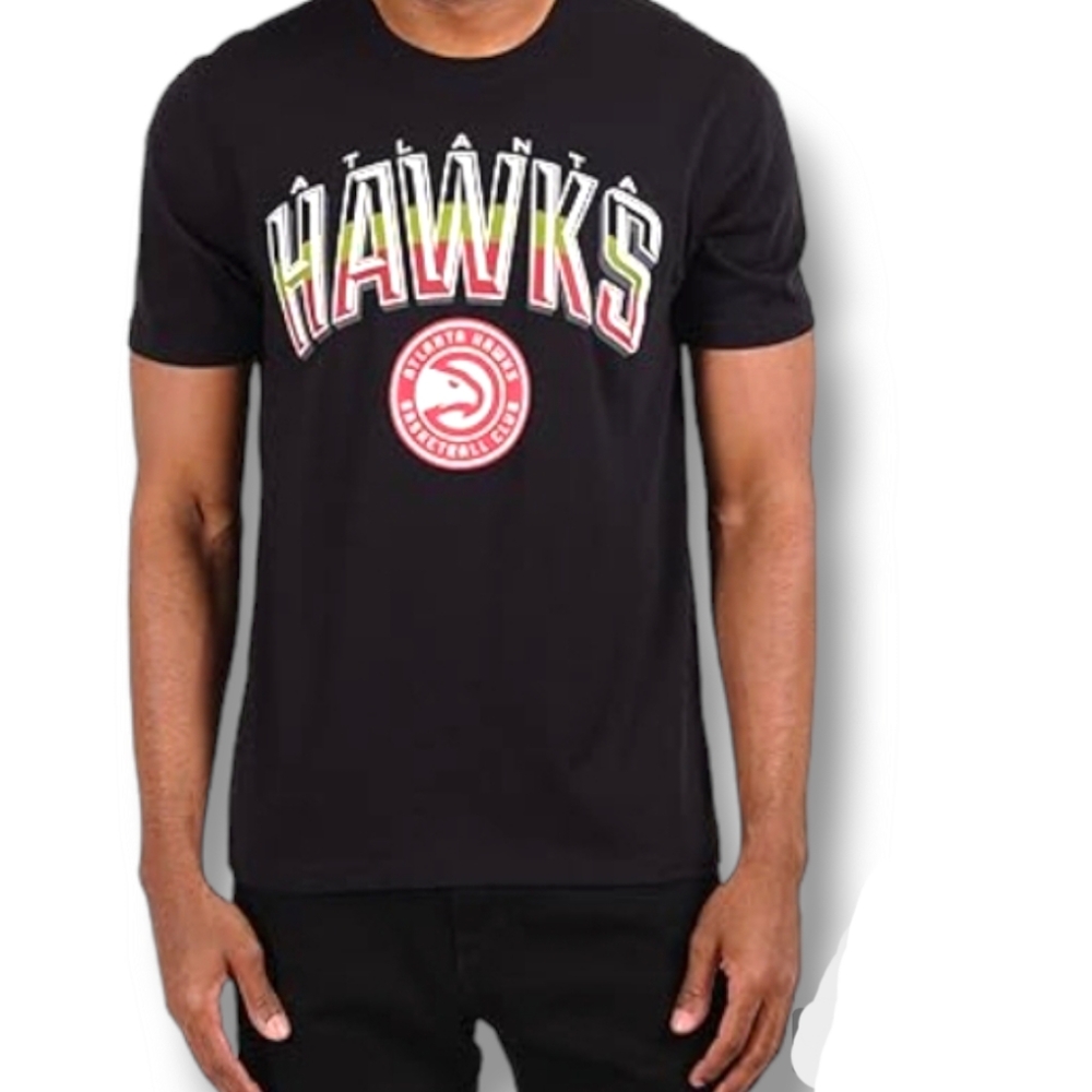 NBA Ultra Game Men's Atlanta Hawks tee shirt New With Tags black red and gold L. - Picture 2 of 7